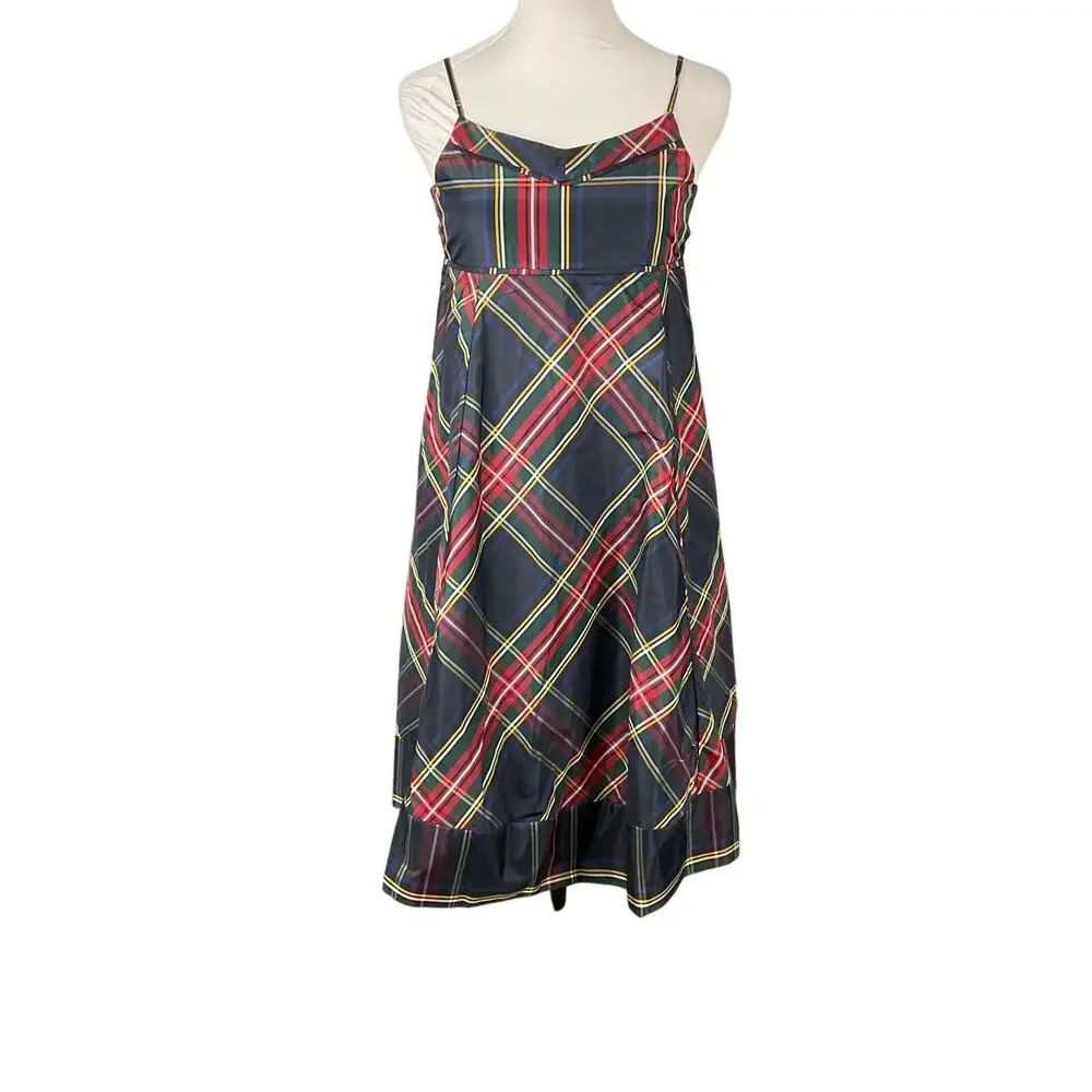 GAP Tartan Plaid Slip Dress XXL 14 16 Empire Babydoll Red Blue Party Holiday NEW